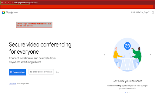 Google Meet Tab Manager  from Chrome web store to be run with OffiDocs Chromium online