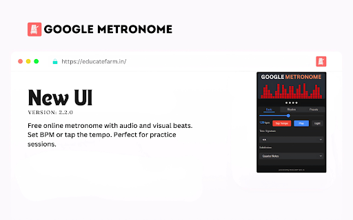 Google Metronome  from Chrome web store to be run with OffiDocs Chromium online
