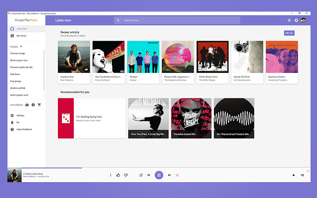 Google Music Overhaul  from Chrome web store to be run with OffiDocs Chromium online