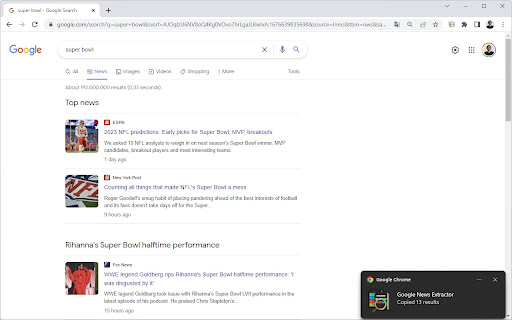 Google News Extractor by searchanalyzer  from Chrome web store to be run with OffiDocs Chromium online