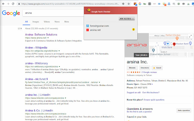 Google rank checker  from Chrome web store to be run with OffiDocs Chromium online