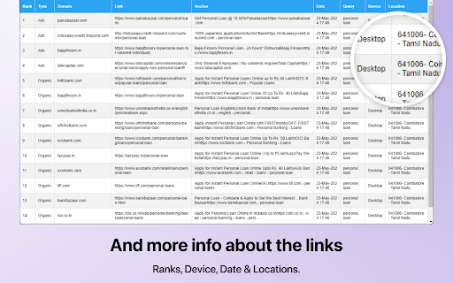 Google Rank Checker, Keyword SERP Ranking Extractor  from Chrome web store to be run with OffiDocs Chromium online