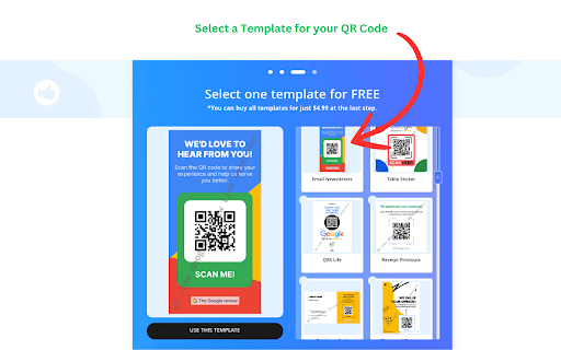 Google™ Review QR Code Generator with FREE QR Code Templates  from Chrome web store to be run with OffiDocs Chromium online