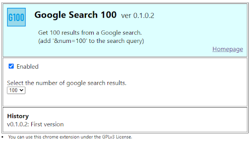 Google Search 100  from Chrome web store to be run with OffiDocs Chromium online