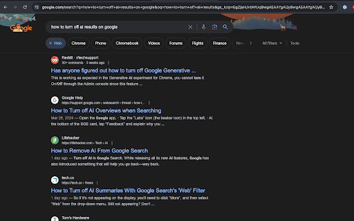 Google Search Bypass AI  from Chrome web store to be run with OffiDocs Chromium online