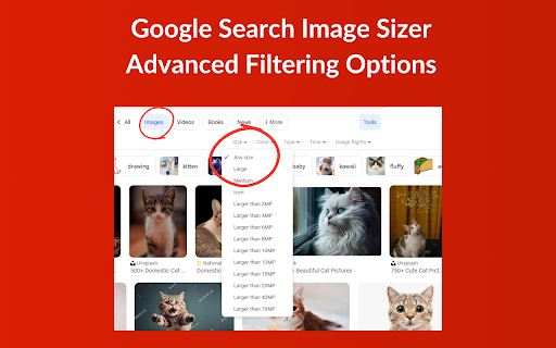 Google Search Image Sizer  from Chrome web store to be run with OffiDocs Chromium online
