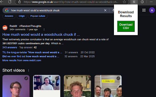 Google Search Results Downloader  from Chrome web store to be run with OffiDocs Chromium online