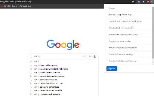 Google Search Suggestion Extractor  from Chrome web store to be run with OffiDocs Chromium online