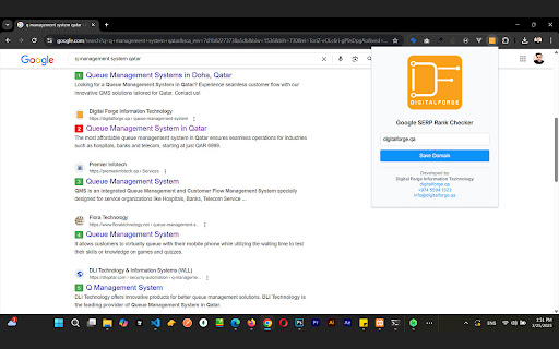 Google SERP Rank Checker by Digital Forge  from Chrome web store to be run with OffiDocs Chromium online