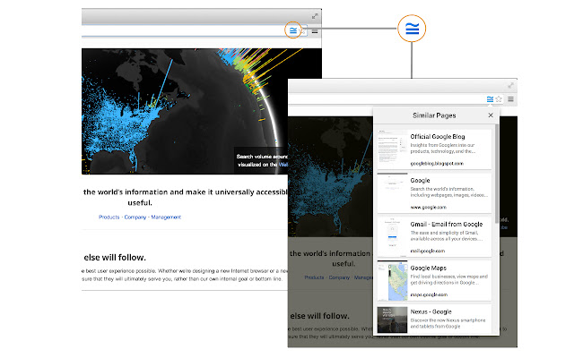 Google Similar Pages  from Chrome web store to be run with OffiDocs Chromium online