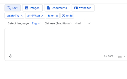 Google Translate Favorite Languages  from Chrome web store to be run with OffiDocs Chromium online