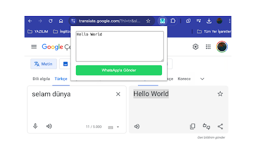 Google Translate to WhatsApp  from Chrome web store to be run with OffiDocs Chromium online