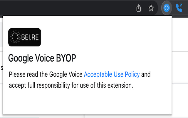 OffiDocs Chromiumオンラインで実行されるChrome WebストアからのGoogle Voice BYOP