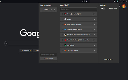 Goo Stack Tab Manager  from Chrome web store to be run with OffiDocs Chromium online