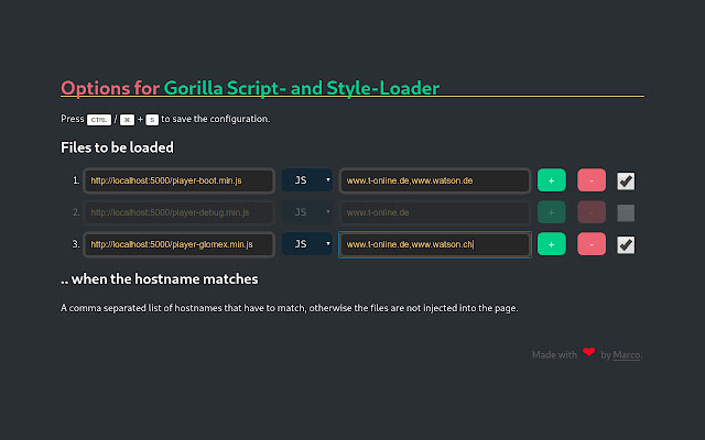 Gorilla Scriptand Style Loader  from Chrome web store to be run with OffiDocs Chromium online