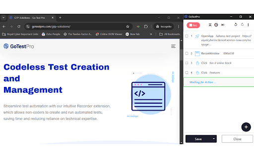 GoTestPro  from Chrome web store to be run with OffiDocs Chromium online