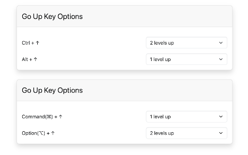 Go Up Key  from Chrome web store to be run with OffiDocs Chromium online