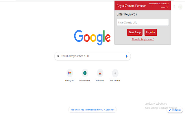 Goyral Zomato Extractor  from Chrome web store to be run with OffiDocs Chromium online