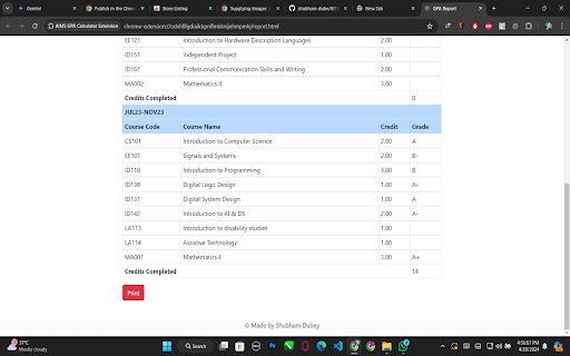 GPA GENIE — CGPA calculator  from Chrome web store to be run with OffiDocs Chromium online