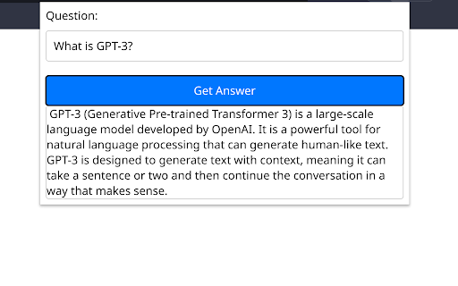 GPT 3 Questions  from Chrome web store to be run with OffiDocs Chromium online