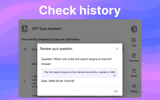 GPT Quiz Assistant  from Chrome web store to be run with OffiDocs Chromium online
