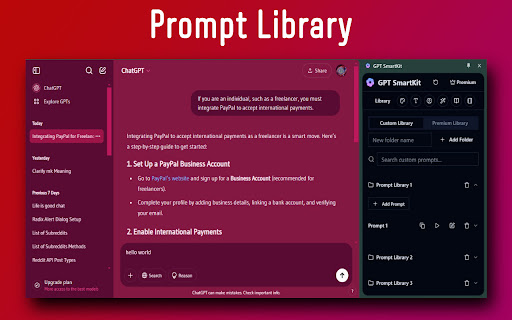 GPT SmartKit: Themes Fonts, Auto Prompter, AI Personas, Library  Notes  from Chrome web store to be run with OffiDocs Chromium online