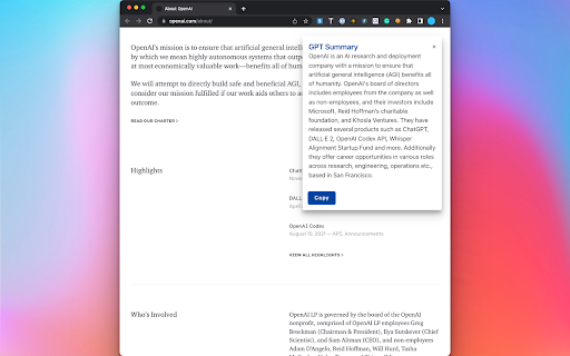 GPT Summary  from Chrome web store to be run with OffiDocs Chromium online