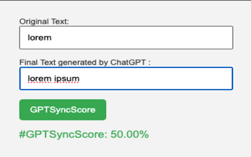 GPTSyncScore  from Chrome web store to be run with OffiDocs Chromium online