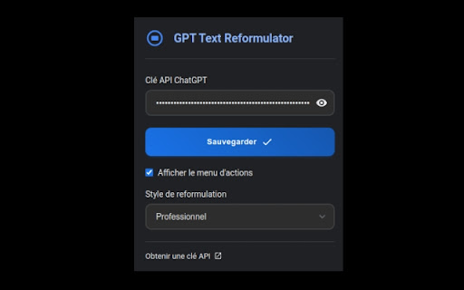 GPT Text Reformulator  from Chrome web store to be run with OffiDocs Chromium online