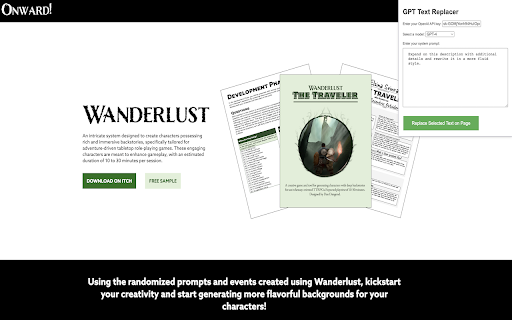 GPT Text Replacer  from Chrome web store to be run with OffiDocs Chromium online