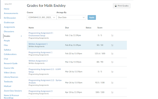 Grade Grubber  from Chrome web store to be run with OffiDocs Chromium online