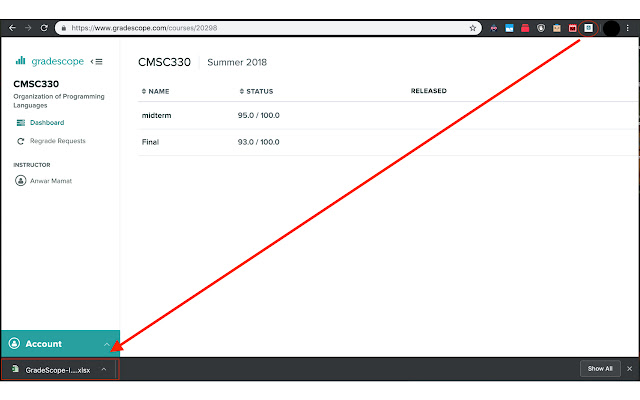 GradeScope Importer Alpha  from Chrome web store to be run with OffiDocs Chromium online