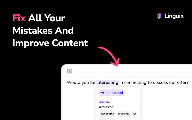 Grammar Checker and Rewrite Tool — Linguix  from Chrome web store to be run with OffiDocs Chromium online