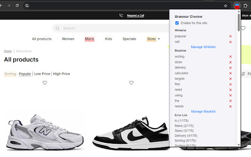 Grammar Checker Extension  from Chrome web store to be run with OffiDocs Chromium online