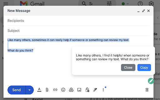 GrammarMe – AI Grammar  Style Assistant  from Chrome web store to be run with OffiDocs Chromium online