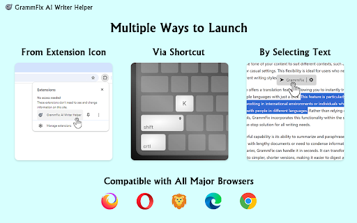 GrammFix: AI Writer Helper  from Chrome web store to be run with OffiDocs Chromium online