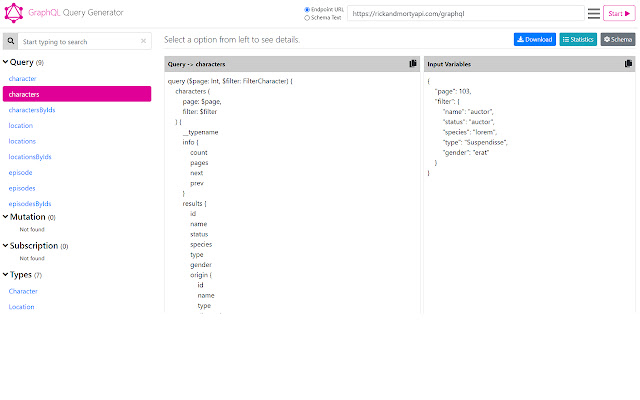 Graphql Query Generator  from Chrome web store to be run with OffiDocs Chromium online
