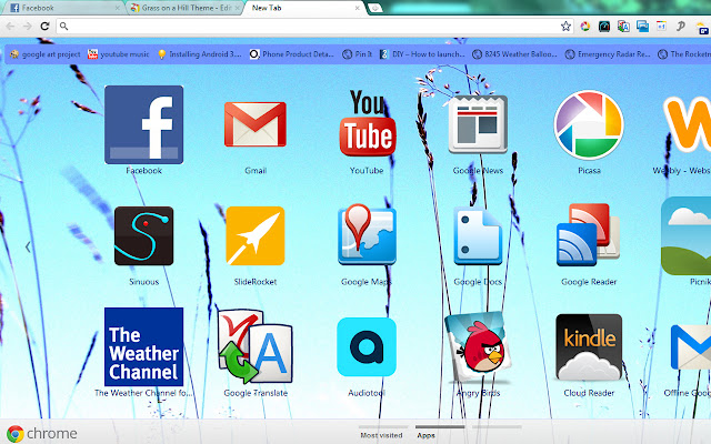 Grass on a Hill Theme  from Chrome web store to be run with OffiDocs Chromium online