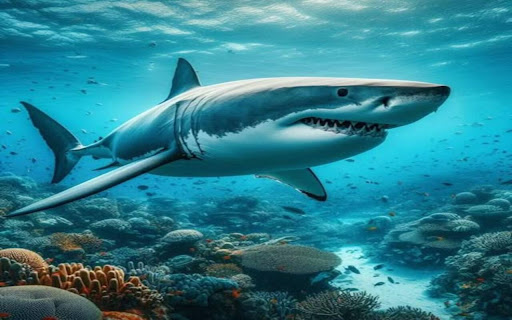 great white shark wallpaper  from Chrome web store to be run with OffiDocs Chromium online