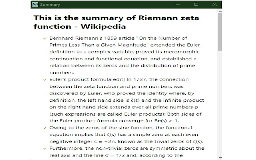 GreedSum: Automatic Web Page Text Summarizer  from Chrome web store to be run with OffiDocs Chromium online