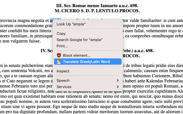 Greek/Latin Word Lookup  from Chrome web store to be run with OffiDocs Chromium online