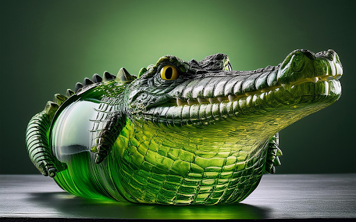 Green crocodile  from Chrome web store to be run with OffiDocs Chromium online