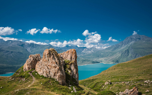 Green mountains and lakes  from Chrome web store to be run with OffiDocs Chromium online