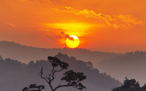 Green mountains and sunset  from Chrome web store to be run with OffiDocs Chromium online