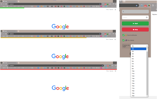 Green Stripe Timer  from Chrome web store to be run with OffiDocs Chromium online