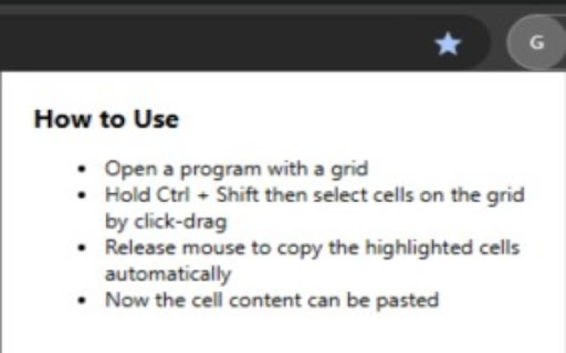 Grid Copy Tool  from Chrome web store to be run with OffiDocs Chromium online