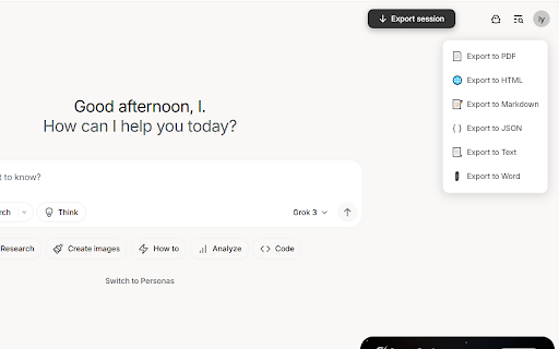 Grok Chat Exporter  from Chrome web store to be run with OffiDocs Chromium online