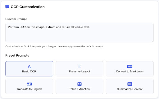 Grok OCR  from Chrome web store to be run with OffiDocs Chromium online