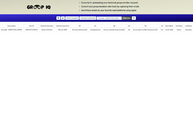 GROOP IQ  from Chrome web store to be run with OffiDocs Chromium online