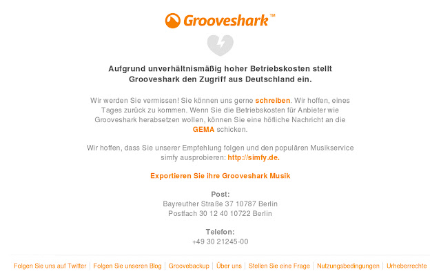 Grooveshark Germany unlocker  from Chrome web store to be run with OffiDocs Chromium online
